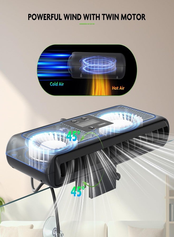 مروحة تبريد أحواض السمك من بايزو، مراوح تبريد لأحواض السمك، مبرد حوض السمك مزود بمسبار حرارة وشاشة LCD، تحكم تلقائي في درجة الحرارة و3 أوضاع سرعة، مبرد الأكسولوتل، 6.4 واط - Image 4